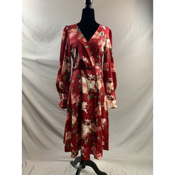 Boho Rose Floral Print Wrap Dress - Picture 7 of 10